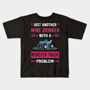 Wine Drinker Monster Truck Trucks Kids T-Shirt